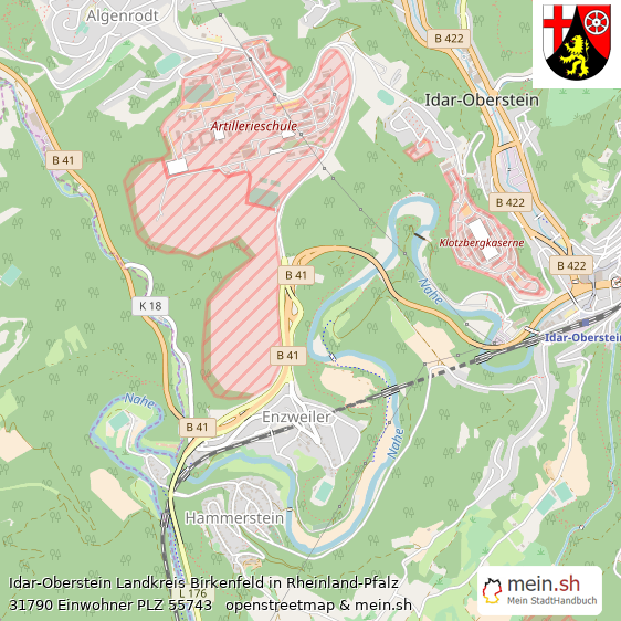 Idar-Oberstein Kleine Mittelstadt Lageplan